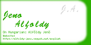 jeno alfoldy business card